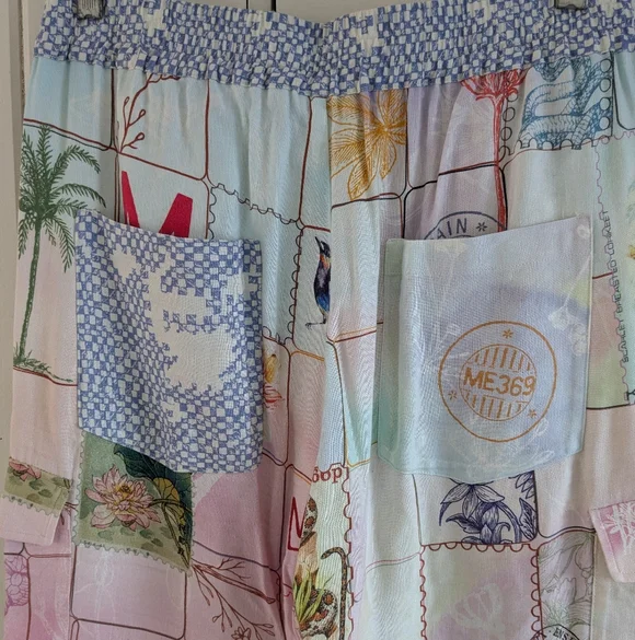 🌴Me369 Linen Blend Cargo Pants NWOT sz M - Picture 8 of 8